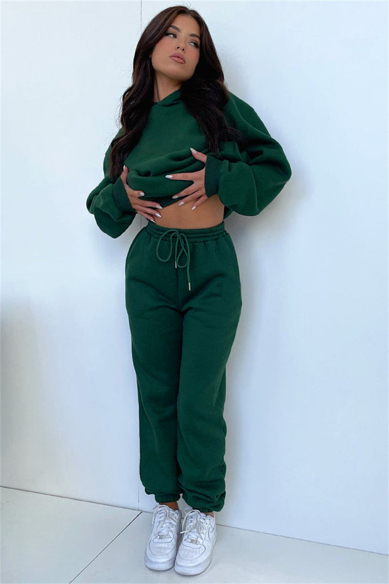Fleece-Lined Hooded Sweater & Trouser Set