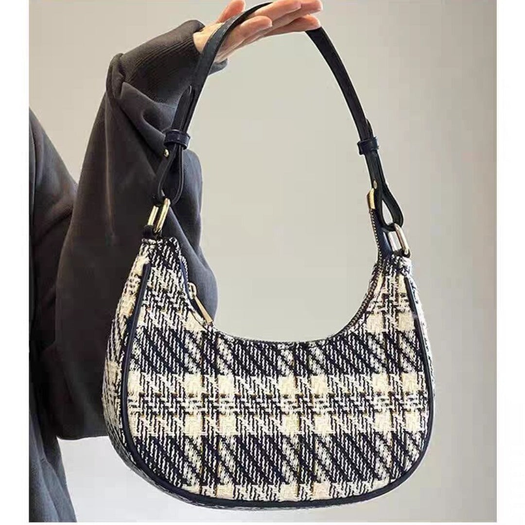 Plaid Hobo Shoulder Bag
