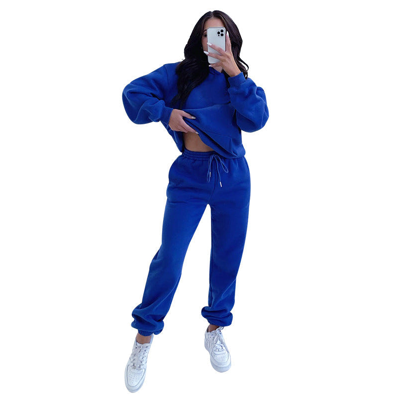 Fleece-Lined Hooded Sweater & Trouser Set
