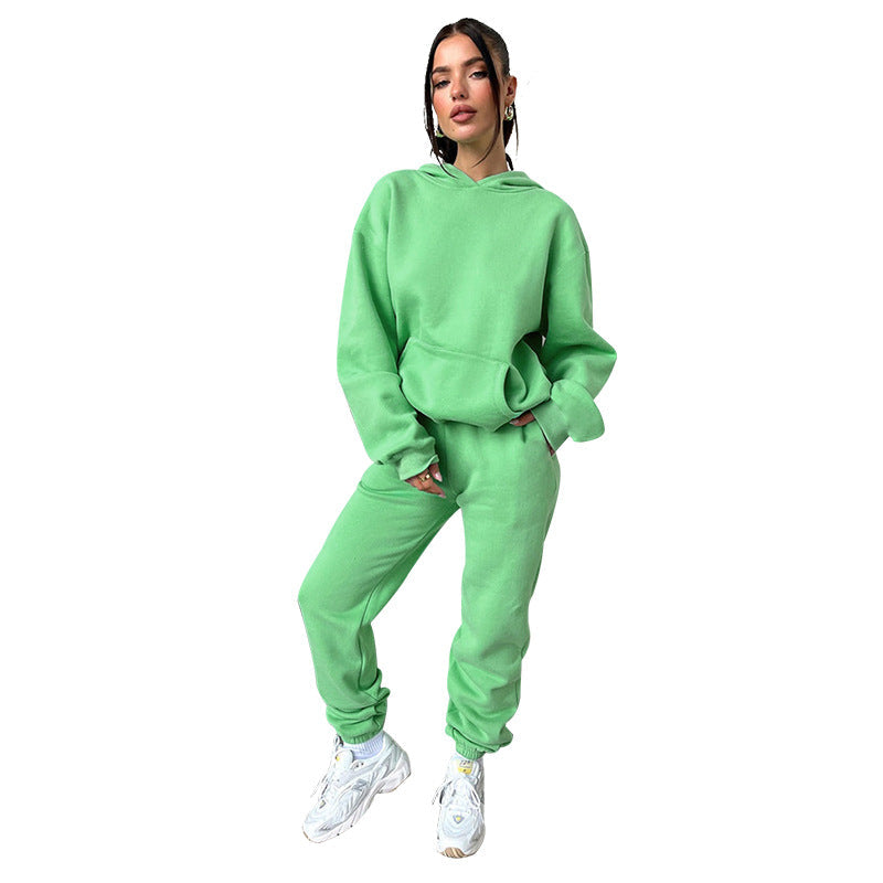 Fleece-Lined Hooded Sweater & Trouser Set