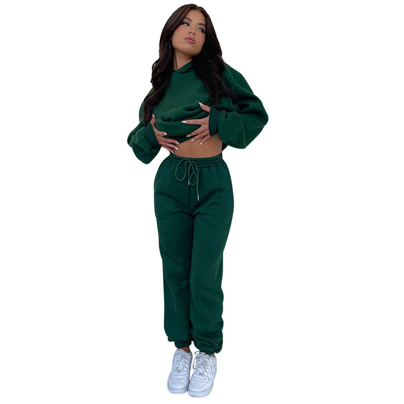 Fleece-Lined Hooded Sweater & Trouser Set