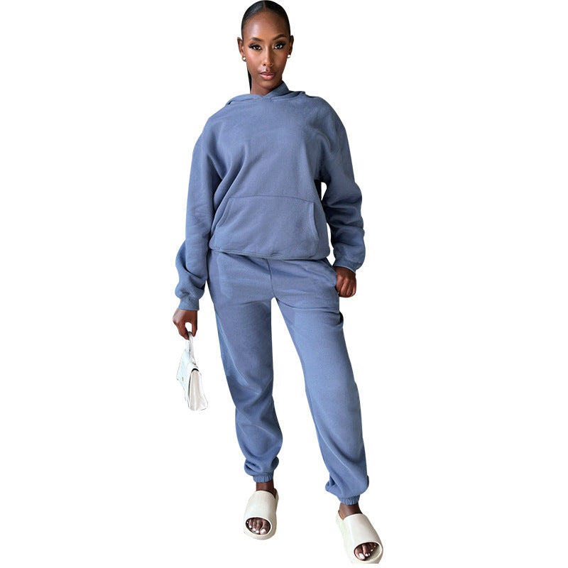 Fleece-Lined Hooded Sweater & Trouser Set