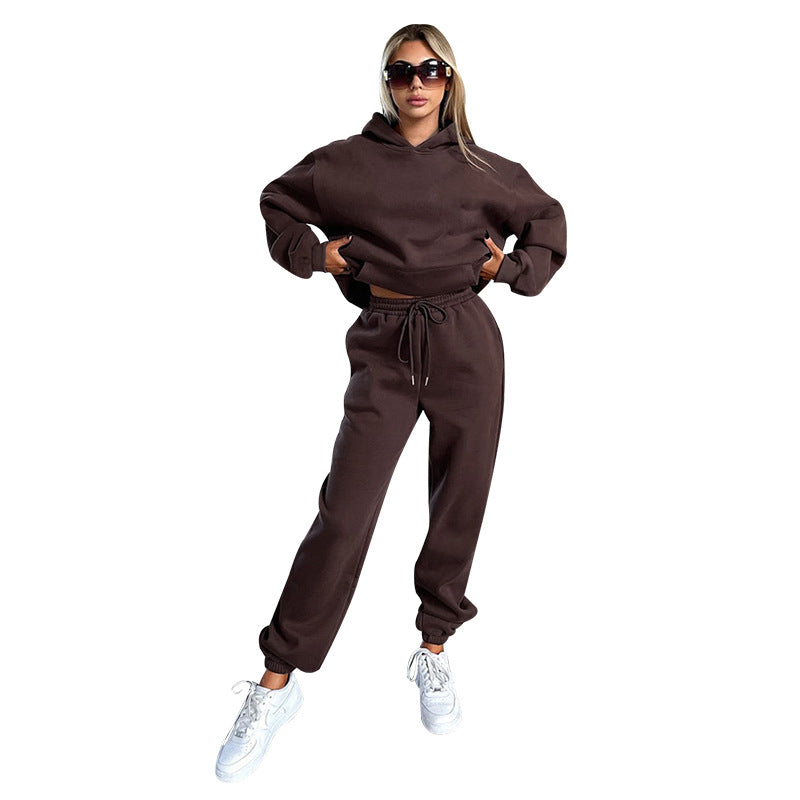 Fleece-Lined Hooded Sweater & Trouser Set