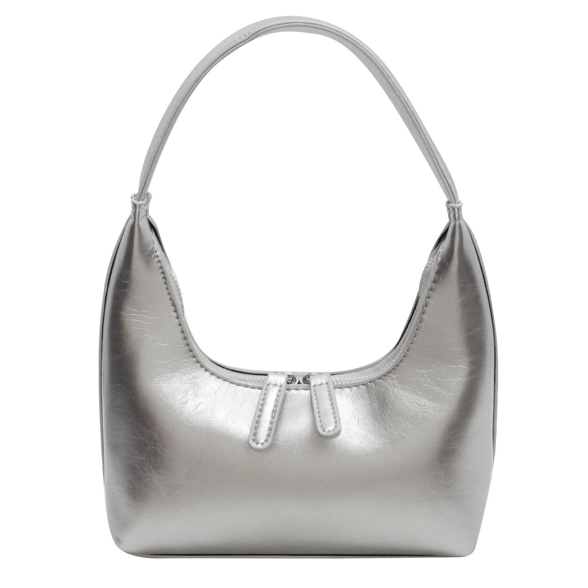 Silver Mini Hobo Shoulder Bag