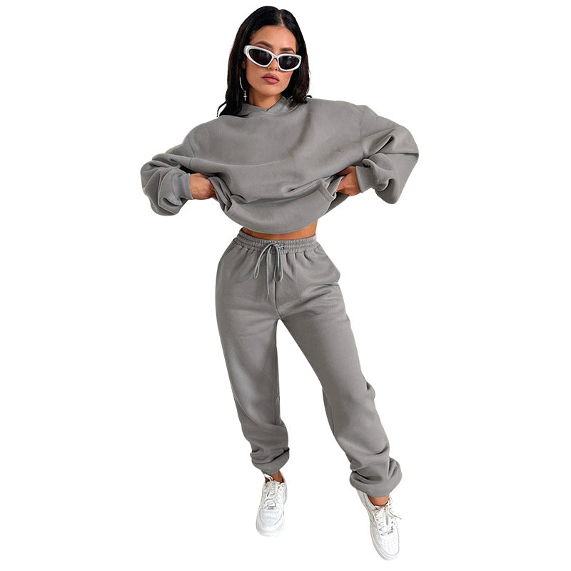Fleece-Lined Hooded Sweater & Trouser Set