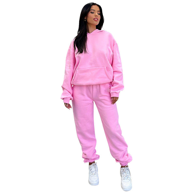Fleece-Lined Hooded Sweater & Trouser Set