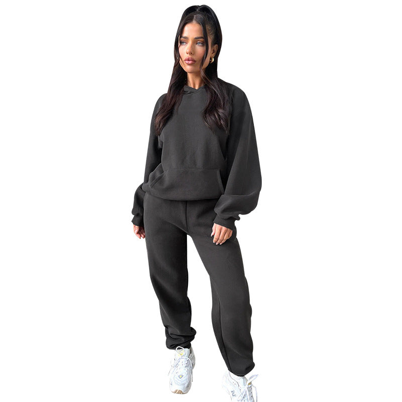 Fleece-Lined Hooded Sweater & Trouser Set