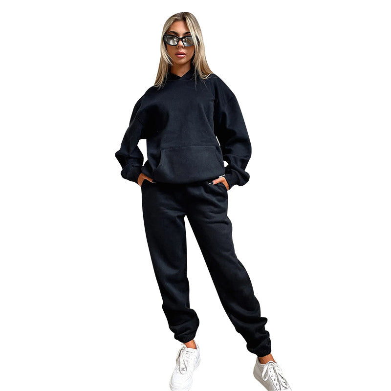 Fleece-Lined Hooded Sweater & Trouser Set